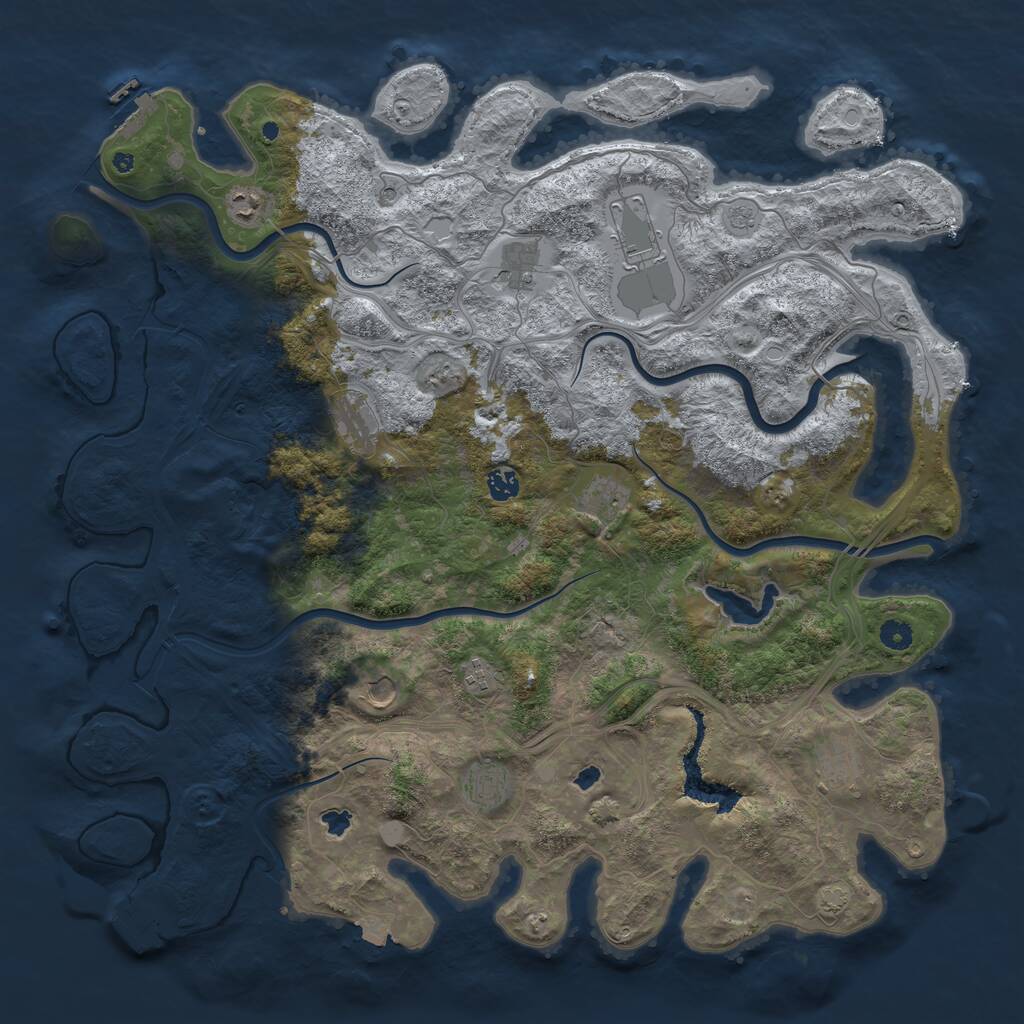 Rust Map: Procedural Map, Size: 4800, Seed: 1871933738, 16 Monuments