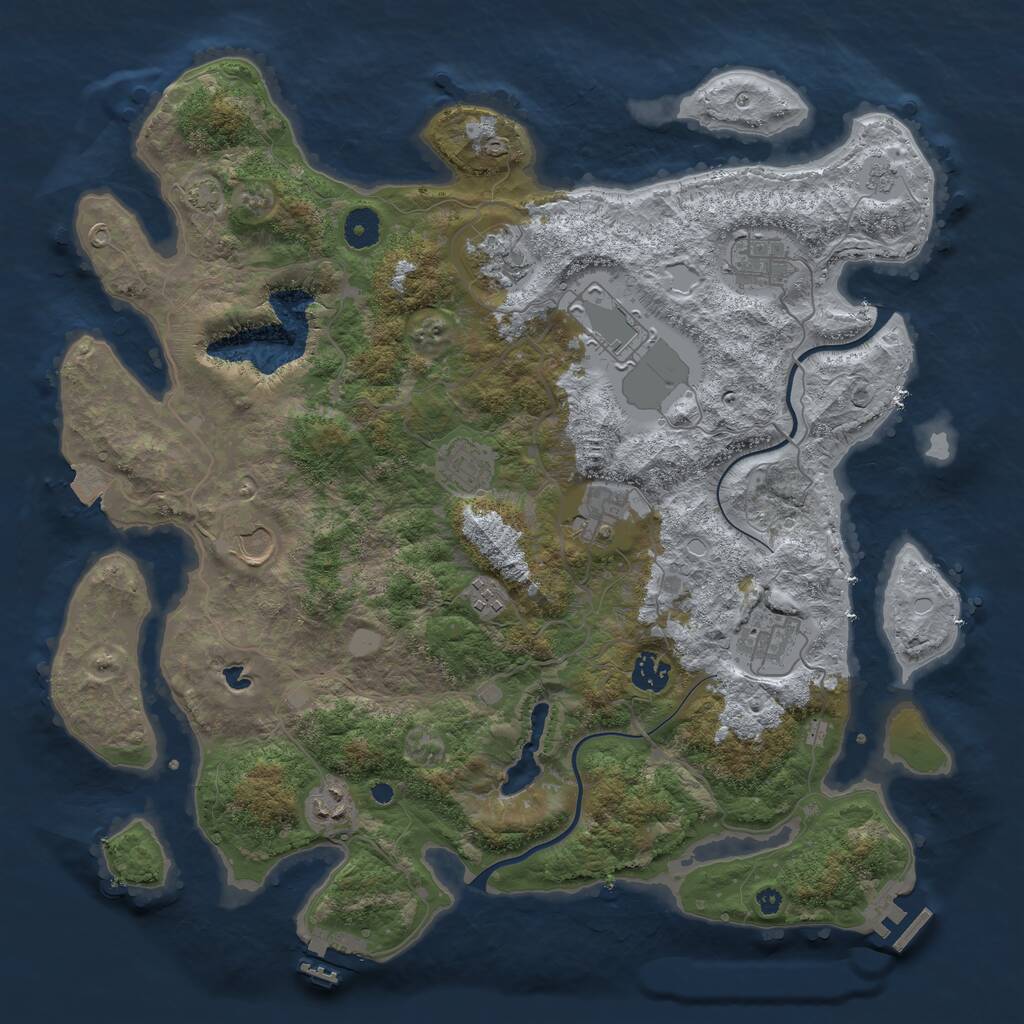 Rust Map: Procedural Map, Size: 4000, Seed: 1239538056, 15 Monuments