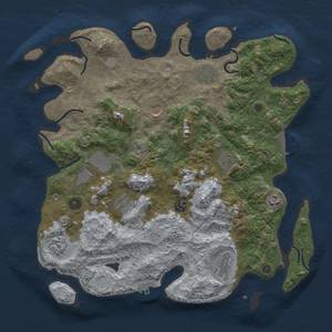 Thumbnail Rust Map: Procedural Map, Size: 3950, Seed: 419842048, 17 Monuments