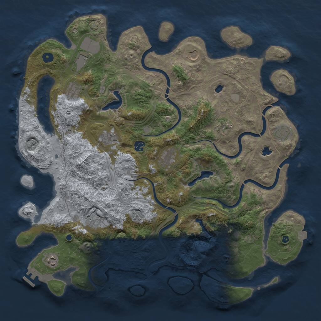 Rust Map: Procedural Map, Size: 4500, Seed: 2147450902, 16 Monuments