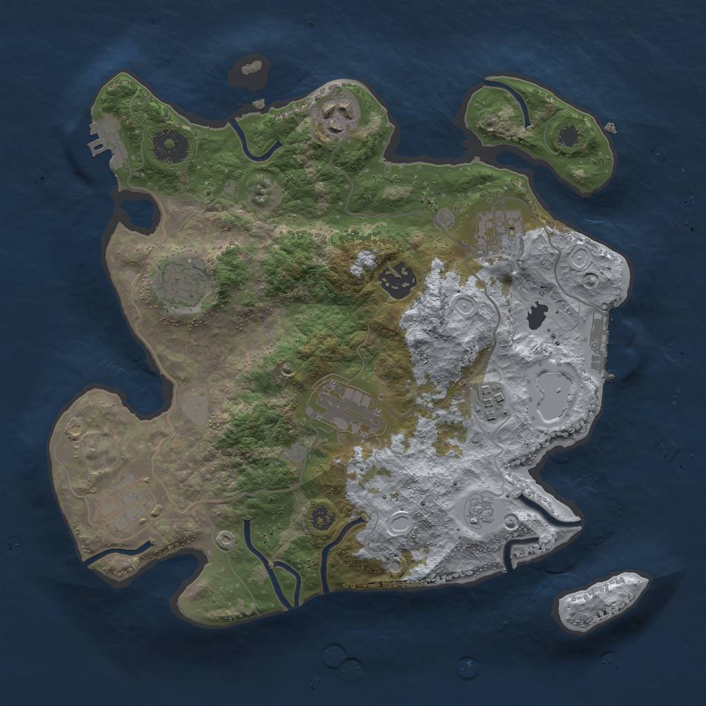 Rust Map: Procedural Map, Size: 3000, Seed: 476532504, 13 Monuments