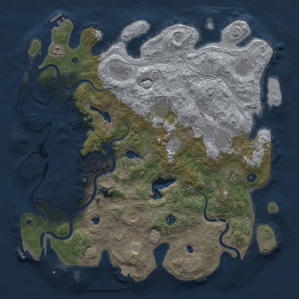 Rust Map: Procedural Map, Size: 4500, Seed: 922112561, 16 Monuments
