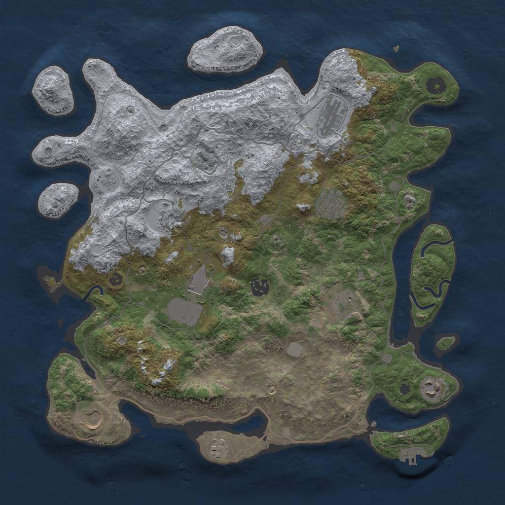 Rust Map: Procedural Map, Size: 4000, Seed: 36247563, 17 Monuments