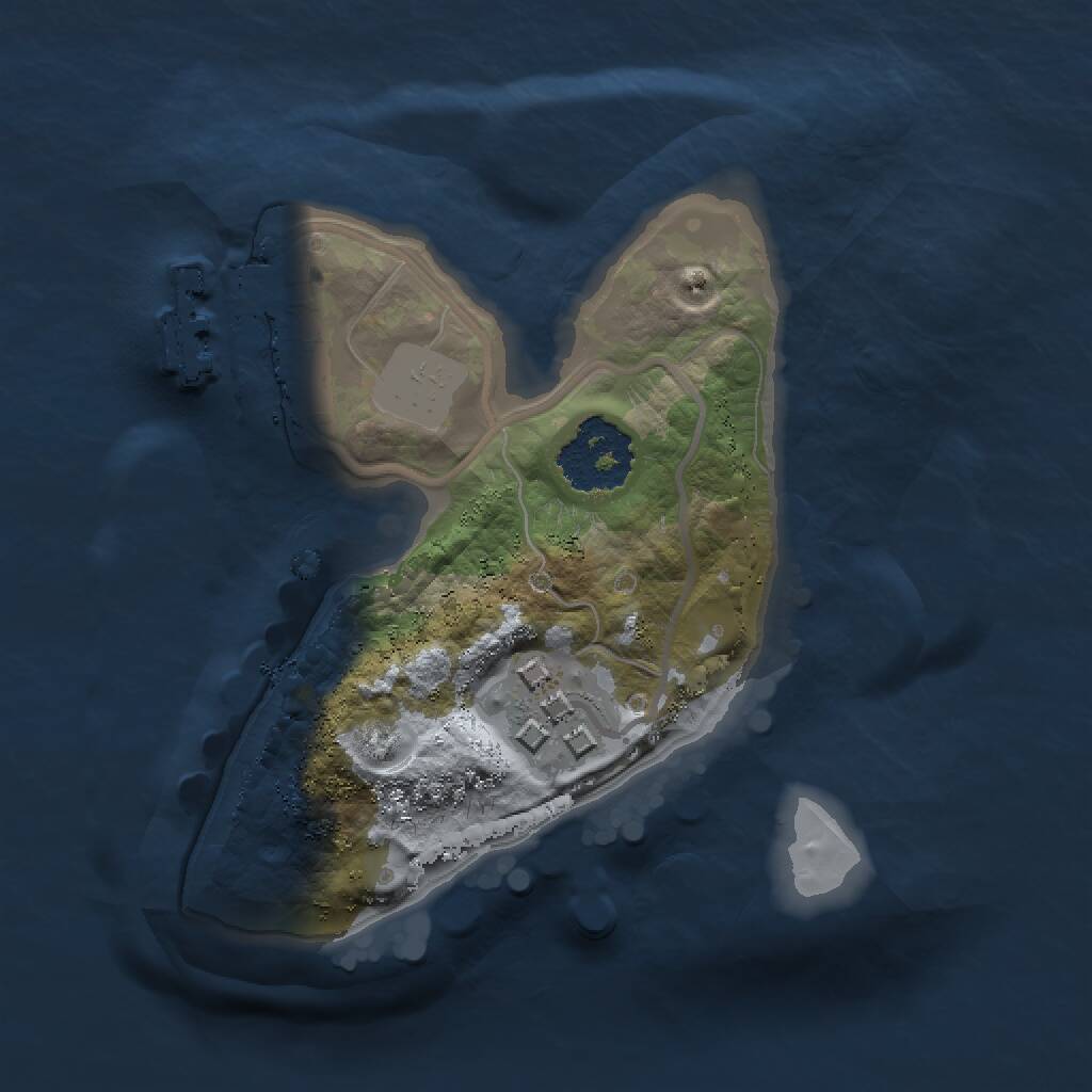 Rust Map: Procedural Map, Size: 1500, Seed: 2078702030, 3 Monuments