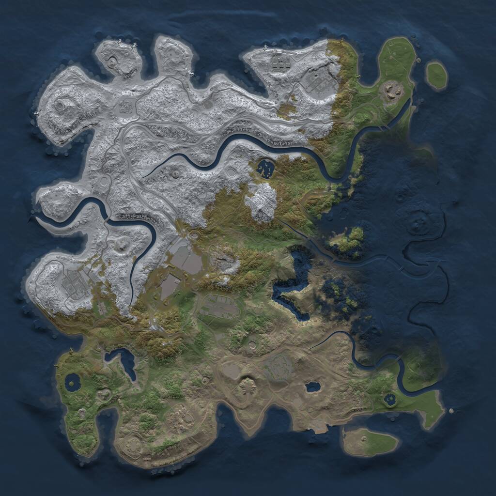 Rust Map: Procedural Map, Size: 4250, Seed: 1020352542, 15 Monuments
