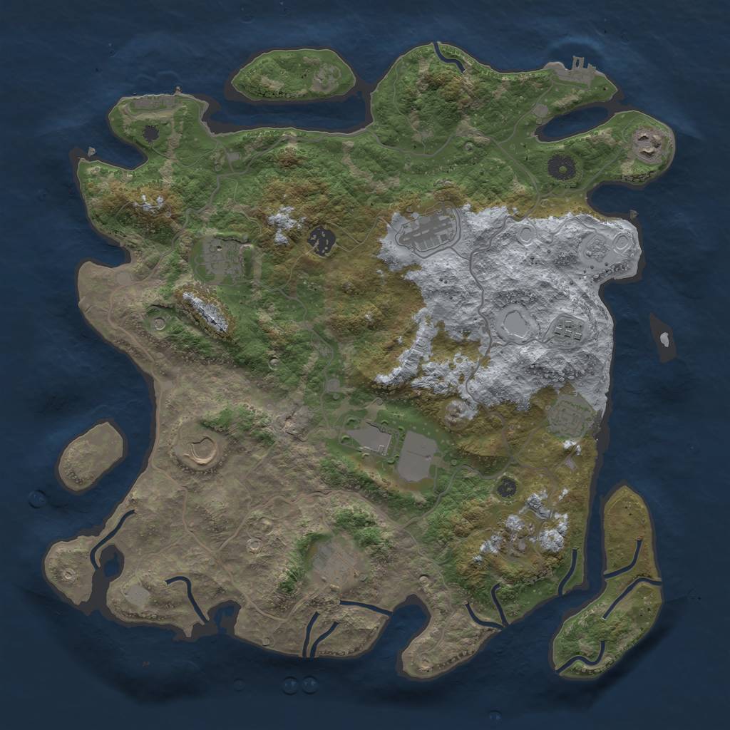 Rust Map: Procedural Map, Size: 4000, Seed: 4194724, 19 Monuments