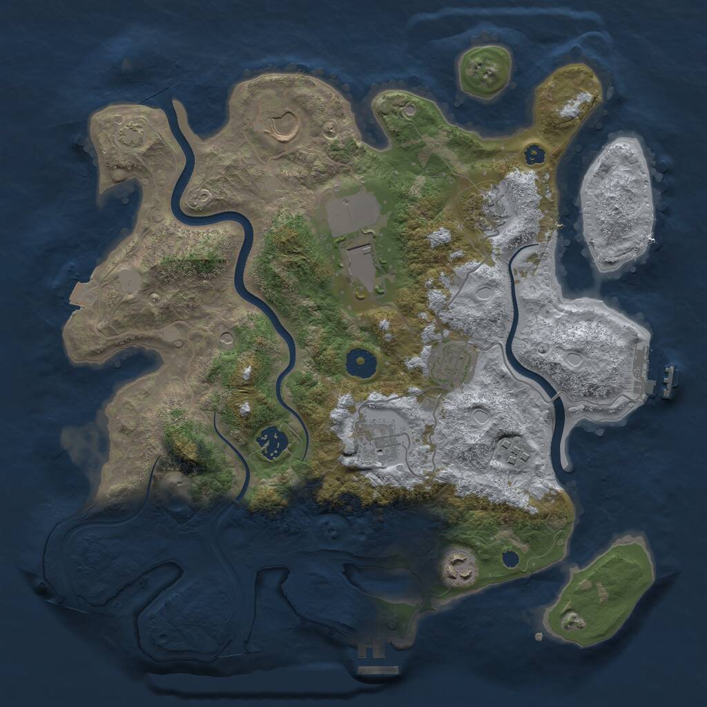 Rust Map: Procedural Map, Size: 3500, Seed: 324564356, 13 Monuments