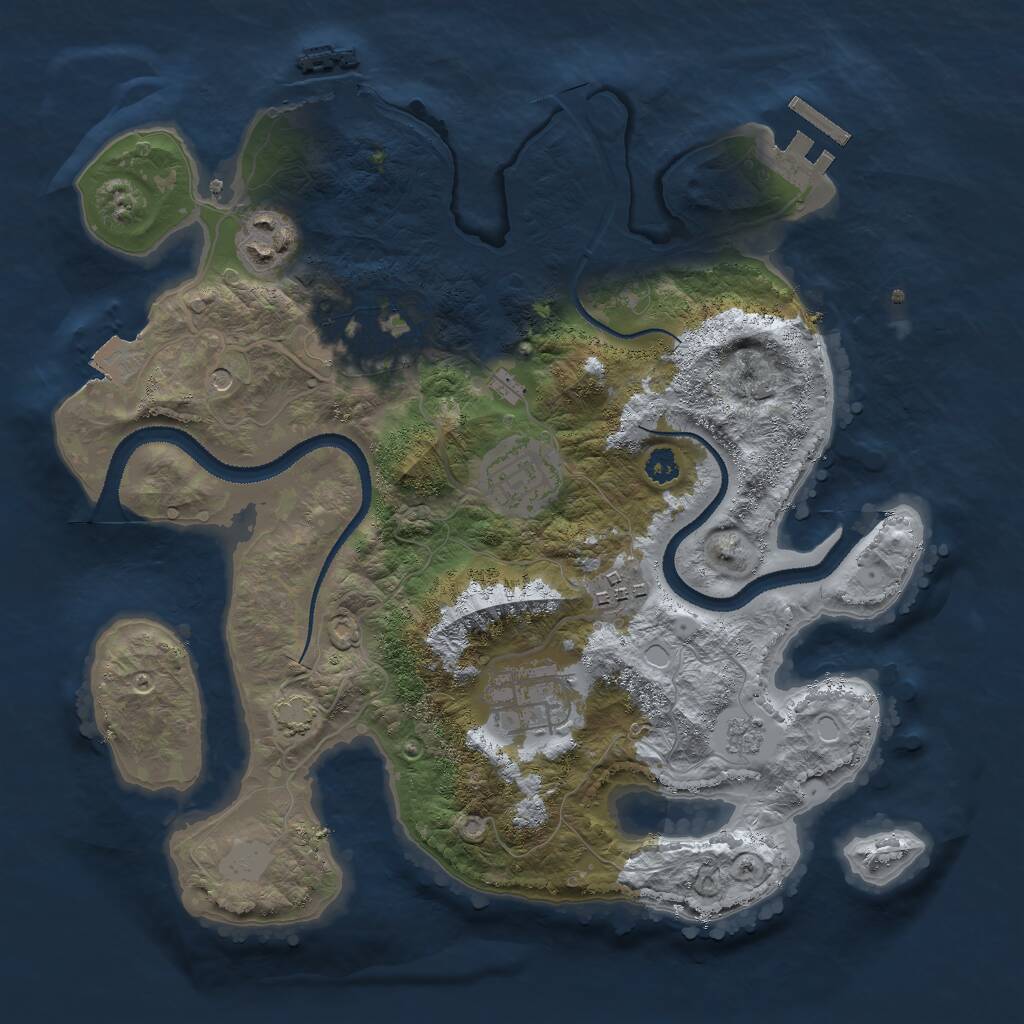 Rust Map: Procedural Map, Size: 3000, Seed: 51458, 11 Monuments