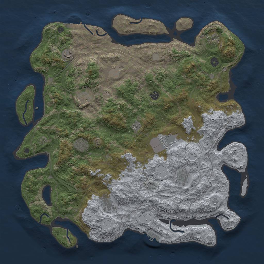 Rust Map: Procedural Map, Size: 4500, Seed: 5648377, 19 Monuments