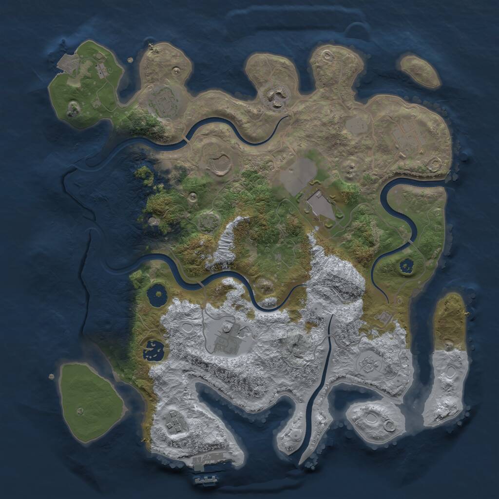 Rust Map: Procedural Map, Size: 3500, Seed: 15286, 13 Monuments