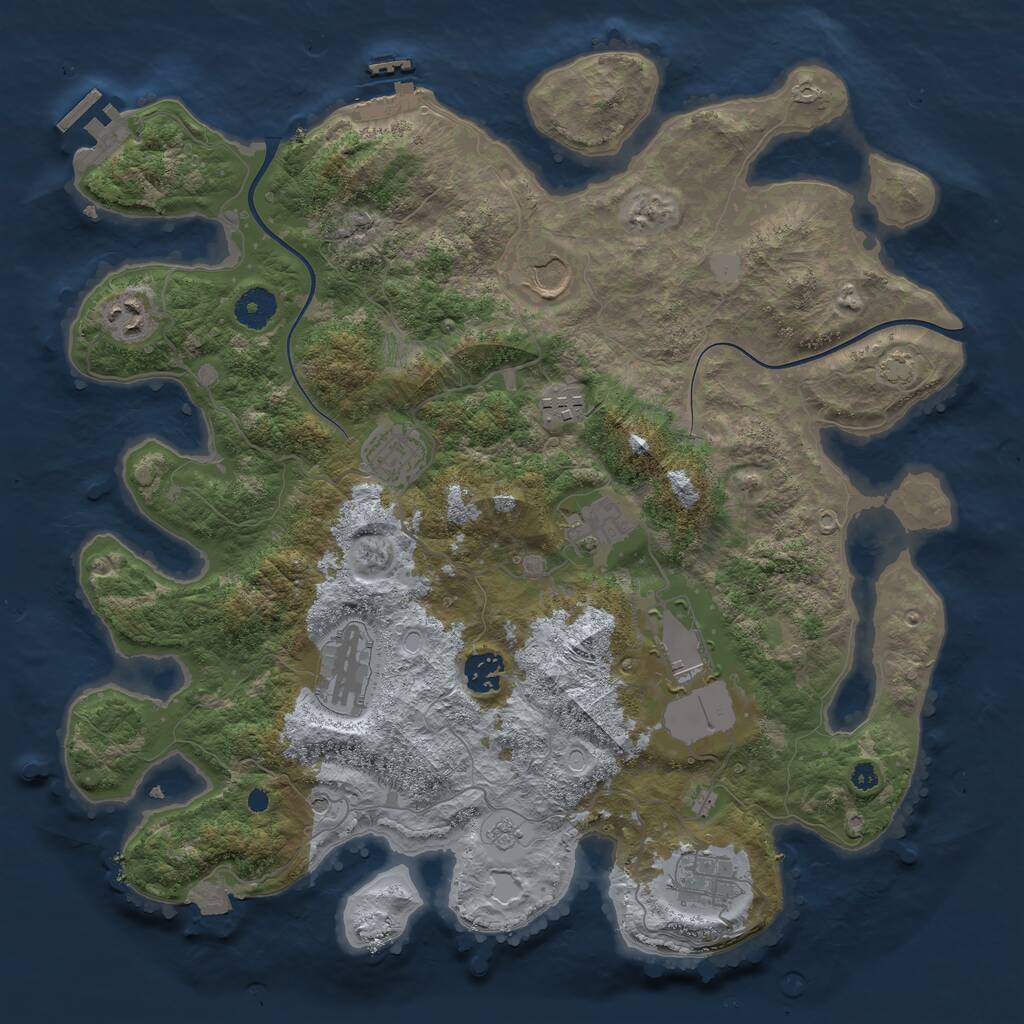 Rust Map: Procedural Map, Size: 3800, Seed: 55807022, 15 Monuments
