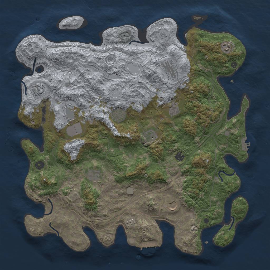 Rust Map: Procedural Map, Size: 4500, Seed: 43284112, 20 Monuments