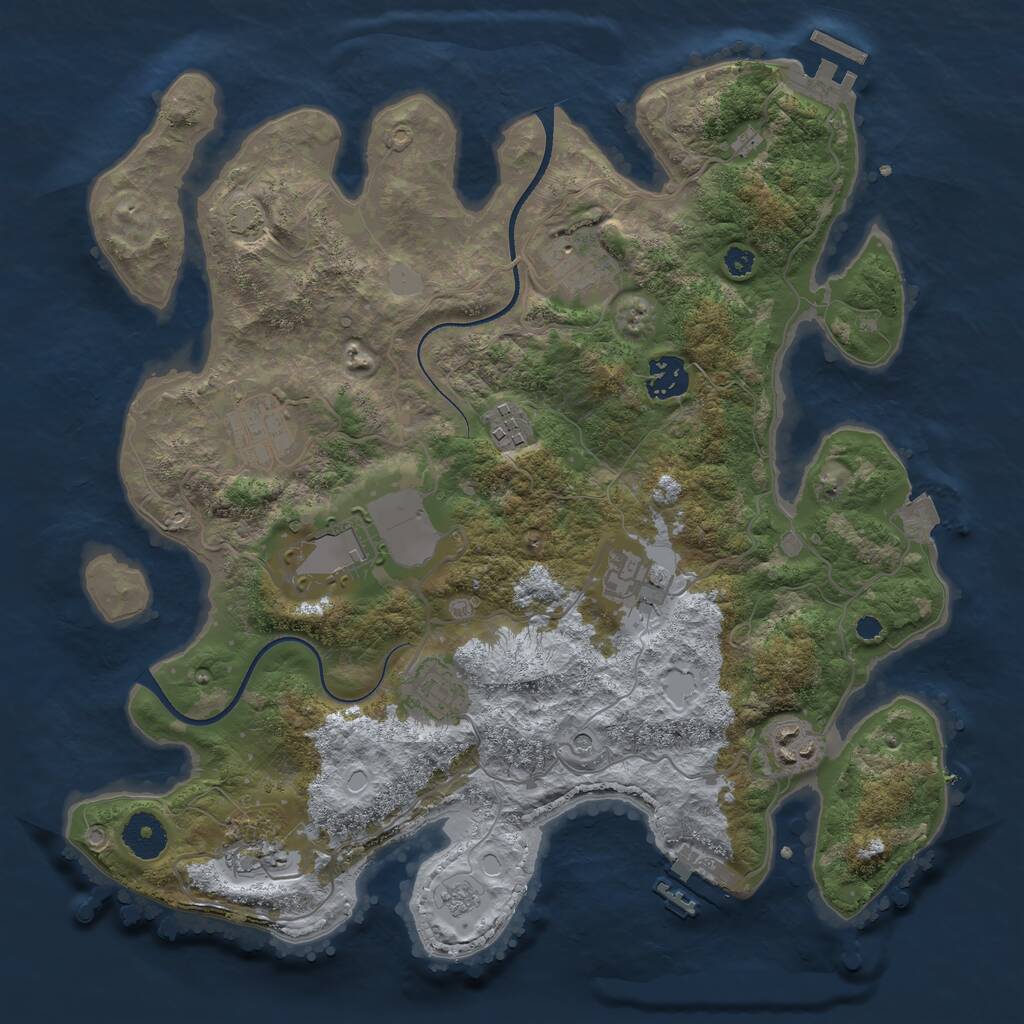 Rust Map: Procedural Map, Size: 3500, Seed: 6166860, 15 Monuments
