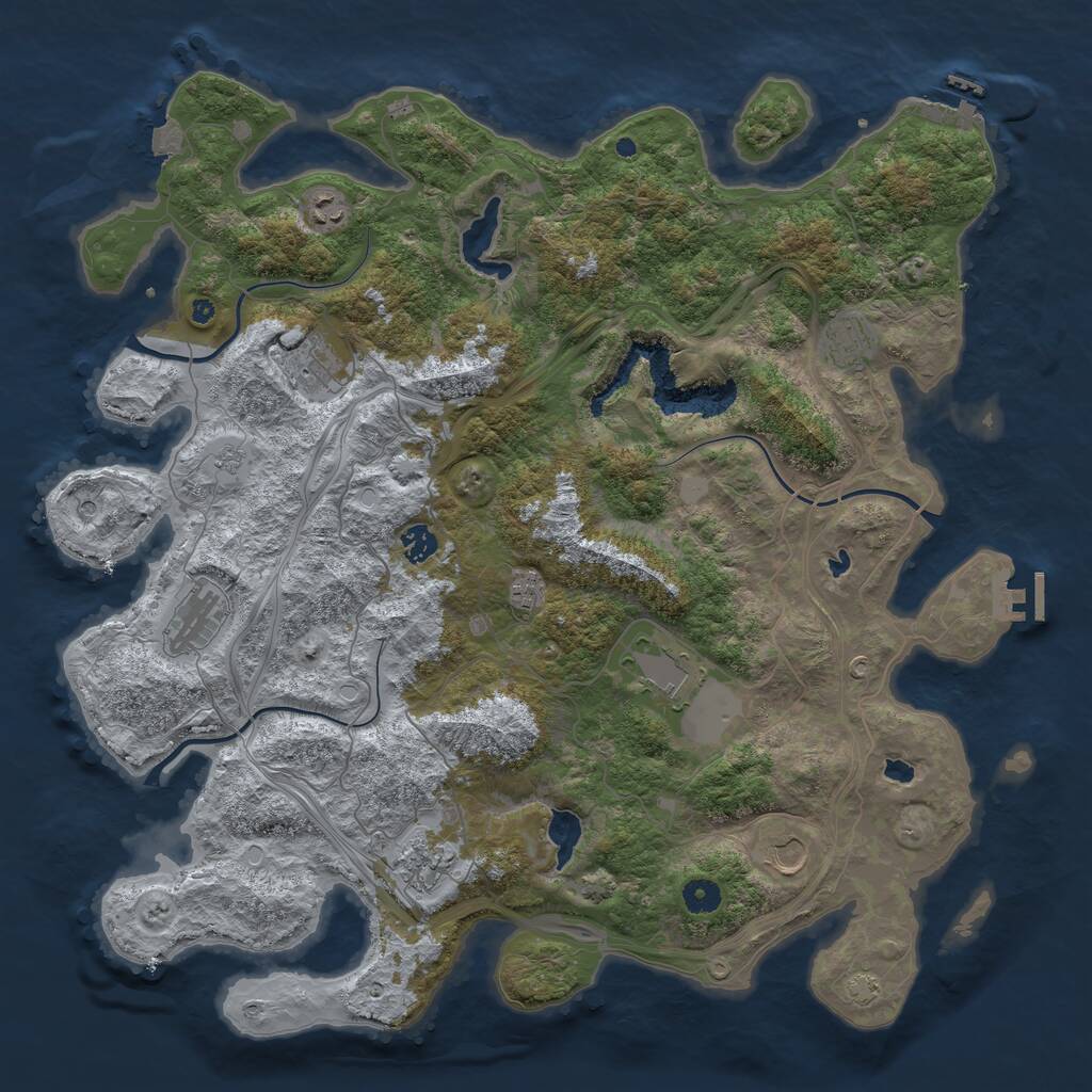 Rust Map: Procedural Map, Size: 4500, Seed: 291089, 15 Monuments