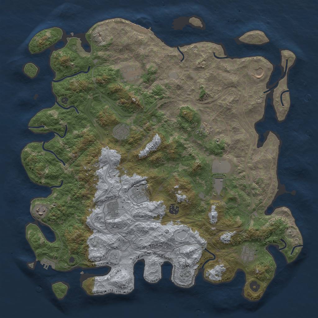 Rust Map: Procedural Map, Size: 4600, Seed: 64582356, 20 Monuments