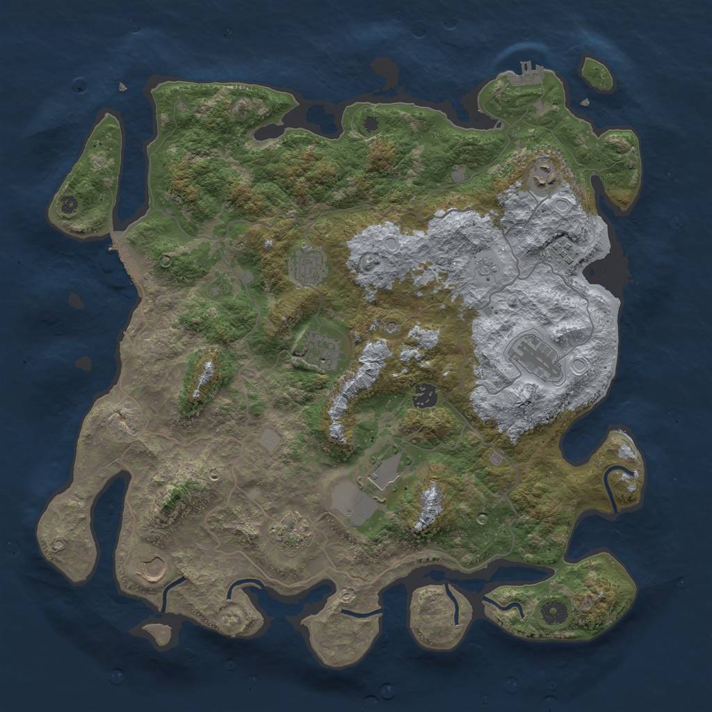 Rust Map: Procedural Map, Size: 4200, Seed: 14201, 18 Monuments