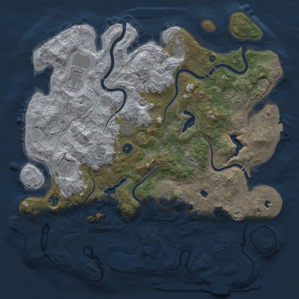 Rust Map: Procedural Map, Size: 4500, Seed: 1904634330, 15 Monuments