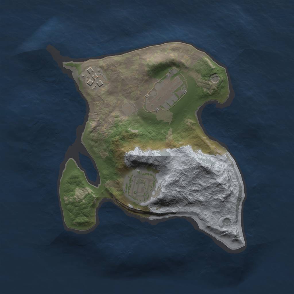 Rust Map: Barren, Size: 2000, Seed: 3424534, 5 Monuments