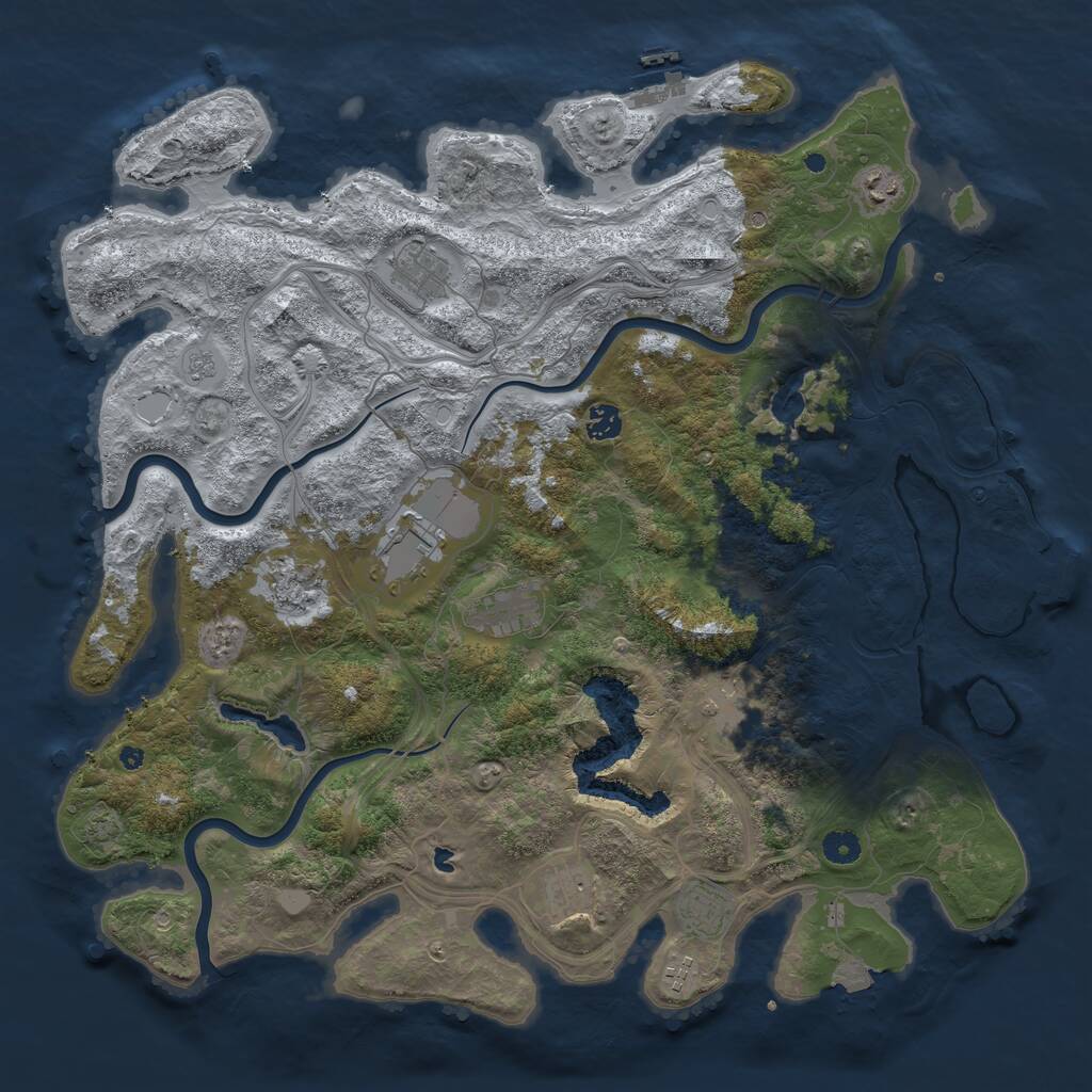Rust Map: Procedural Map, Size: 4500, Seed: 2088916512, 16 Monuments