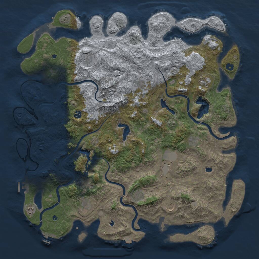 Rust Map: Procedural Map, Size: 5000, Seed: 555163193, 17 Monuments