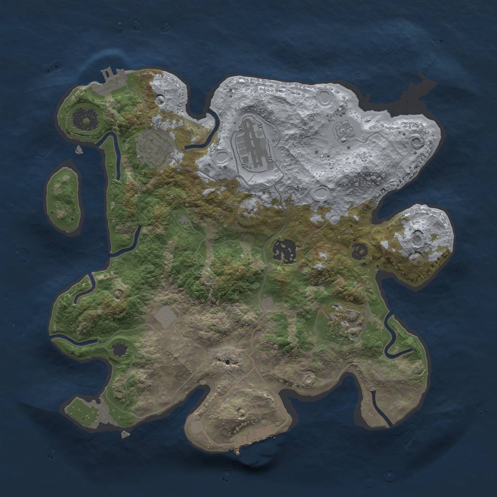 Rust Map: Procedural Map, Size: 3000, Seed: 99317410, 12 Monuments