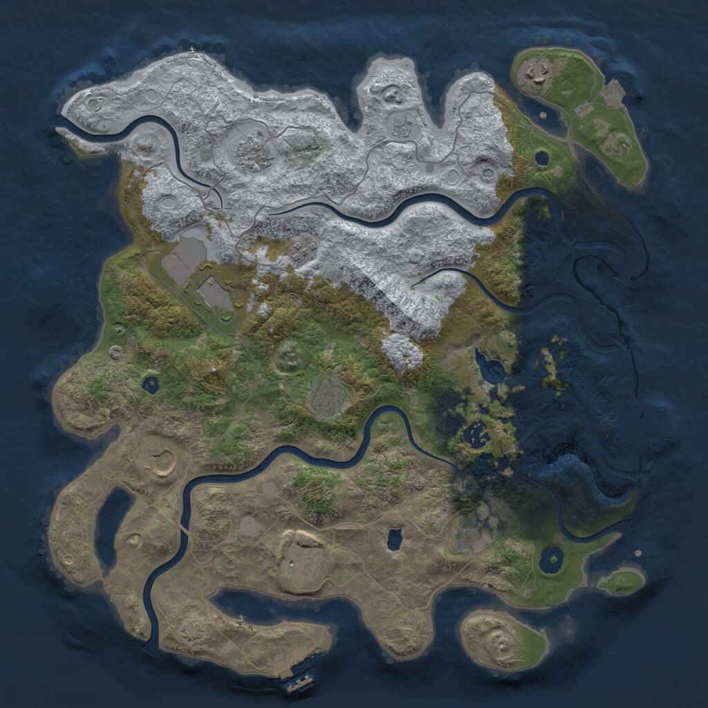 Rust Map: Procedural Map, Size: 4050, Seed: 1564712305, 15 Monuments