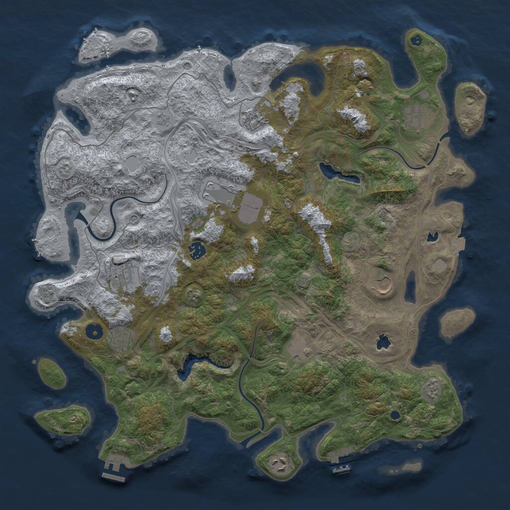 Rust Map: Procedural Map, Size: 4500, Seed: 1506963171, 16 Monuments