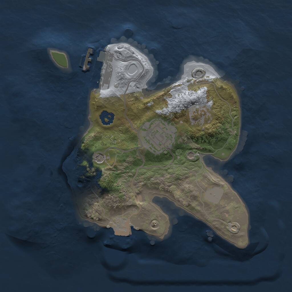 Rust Map: Procedural Map, Size: 2000, Seed: 34234, 4 Monuments