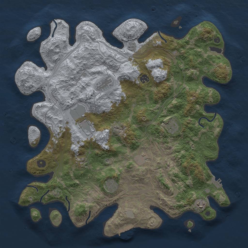 Rust Map: Procedural Map, Size: 4250, Seed: 89413185, 18 Monuments