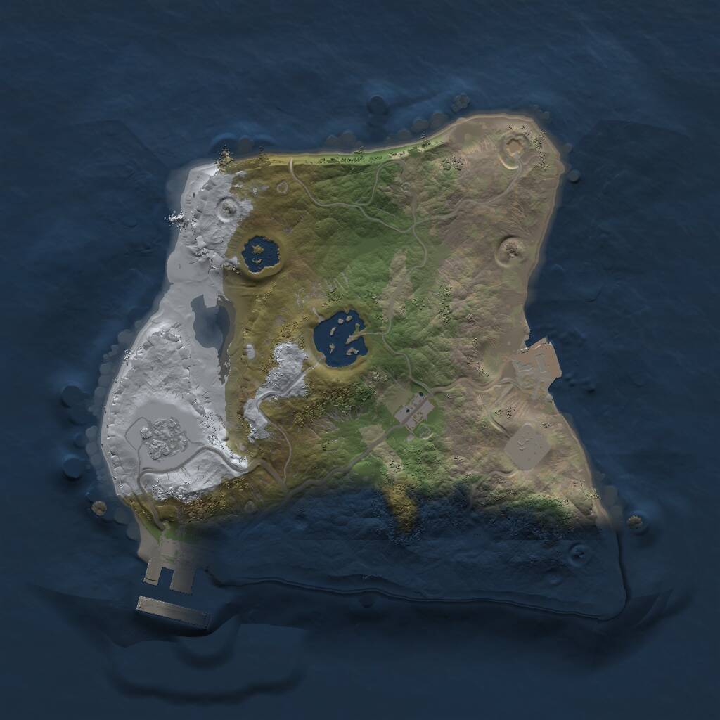 Rust Map: Procedural Map, Size: 2000, Seed: 121215423, 4 Monuments