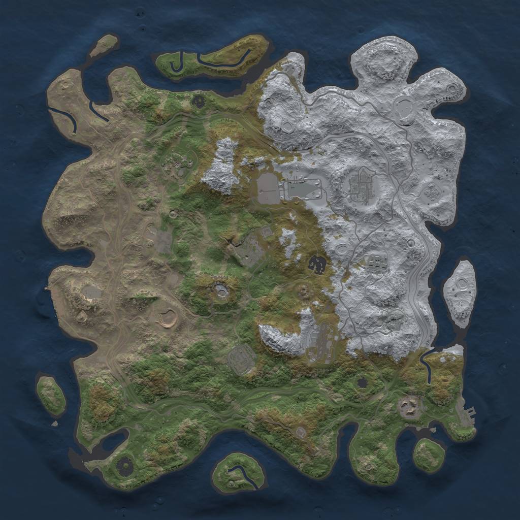 Rust Map: Procedural Map, Size: 4250, Seed: 793574687, 20 Monuments