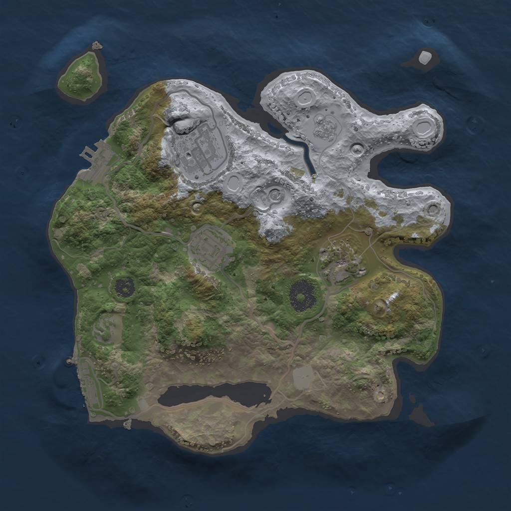 Rust Map: Procedural Map, Size: 2600, Seed: 446811137, 10 Monuments