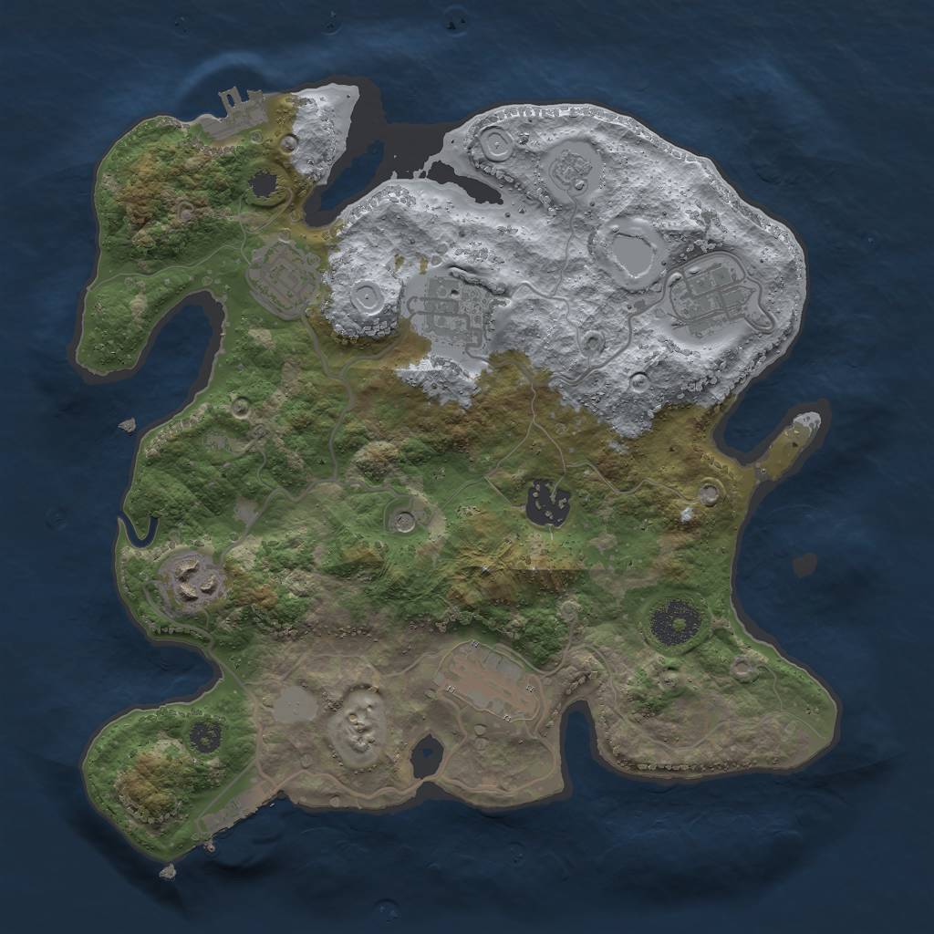 Rust Map: Procedural Map, Size: 3000, Seed: 738390229, 15 Monuments