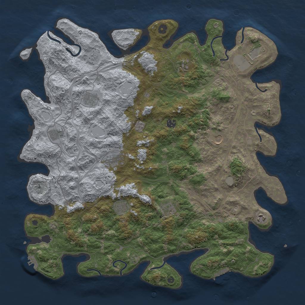 Rust Map: Procedural Map, Size: 4800, Seed: 1269964026, 20 Monuments