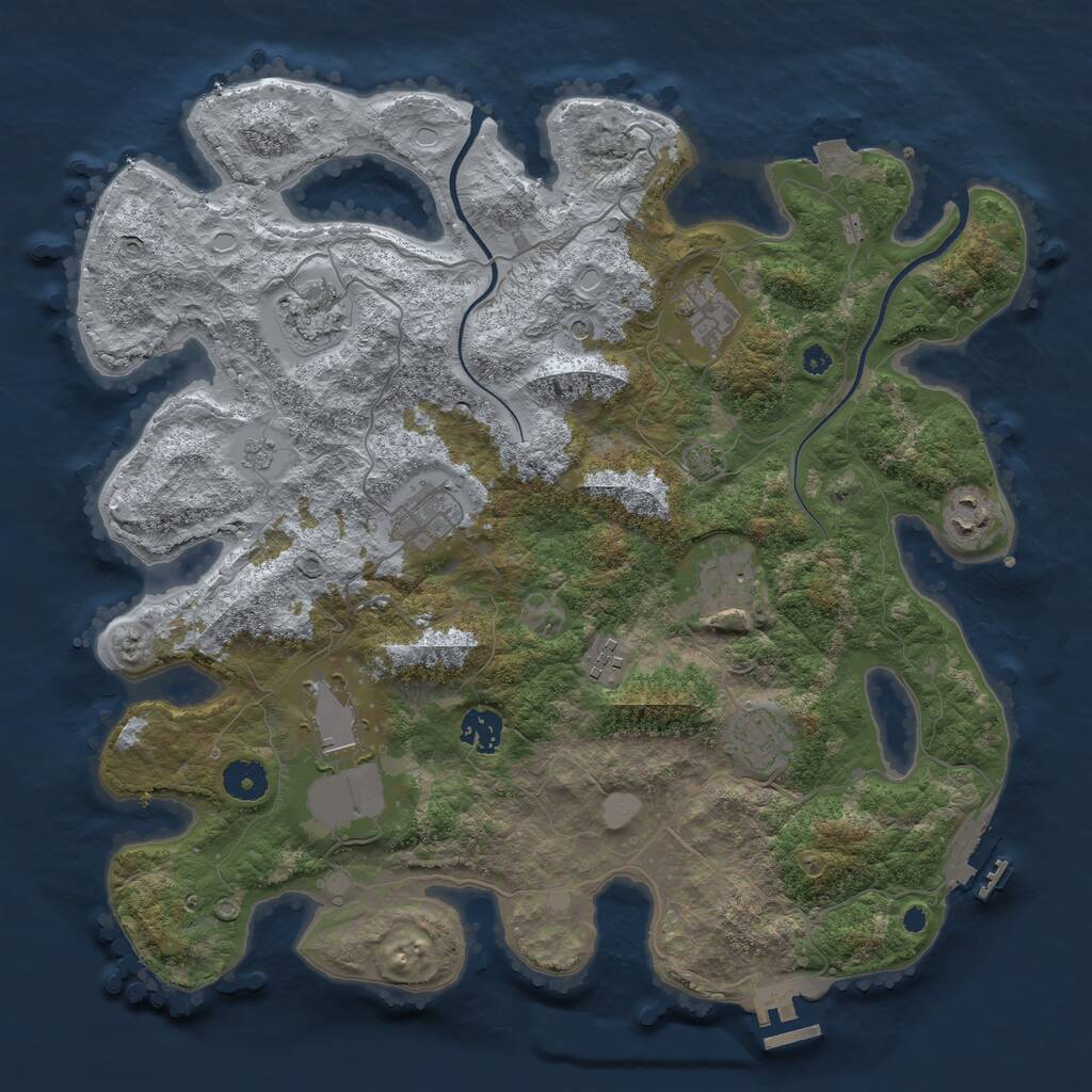 Rust Map: Procedural Map, Size: 3800, Seed: 299758209, 15 Monuments
