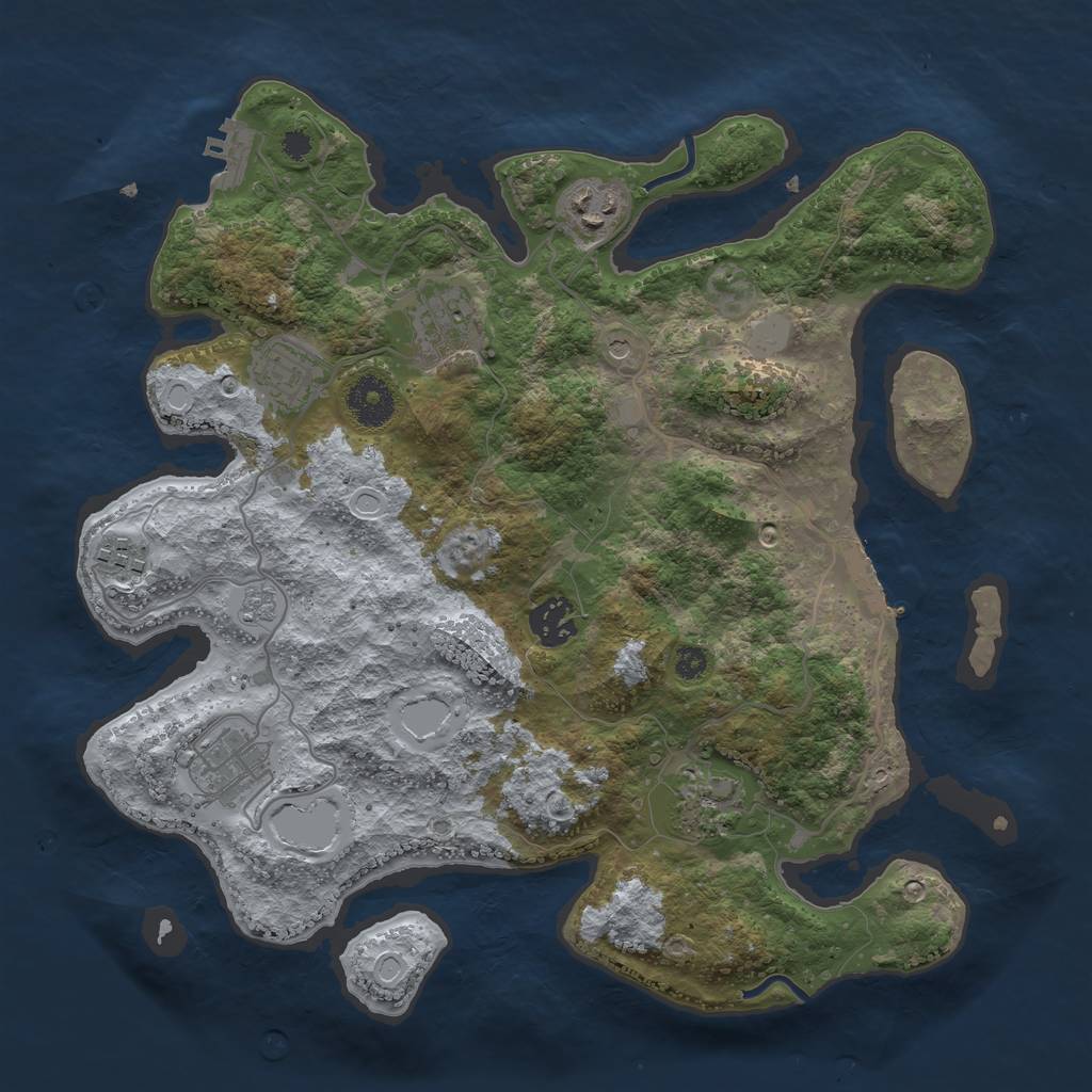 Rust Map: Procedural Map, Size: 3400, Seed: 2379370, 16 Monuments