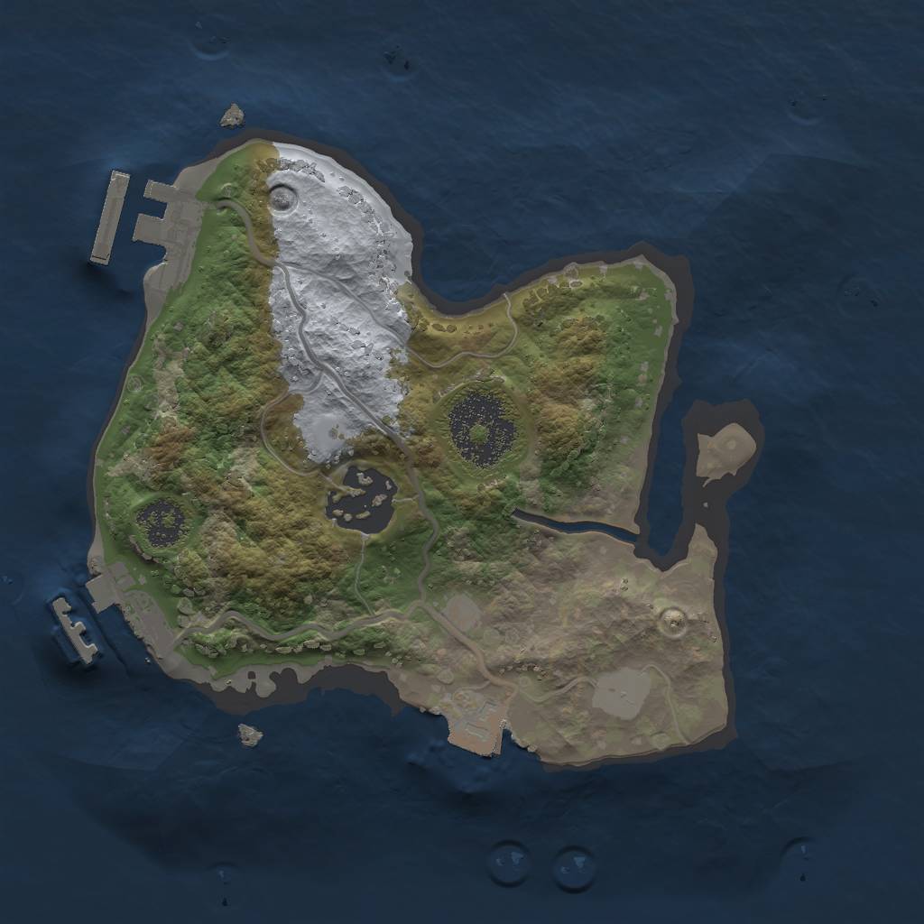 Rust Map: Procedural Map, Size: 2000, Seed: 84875620, 6 Monuments