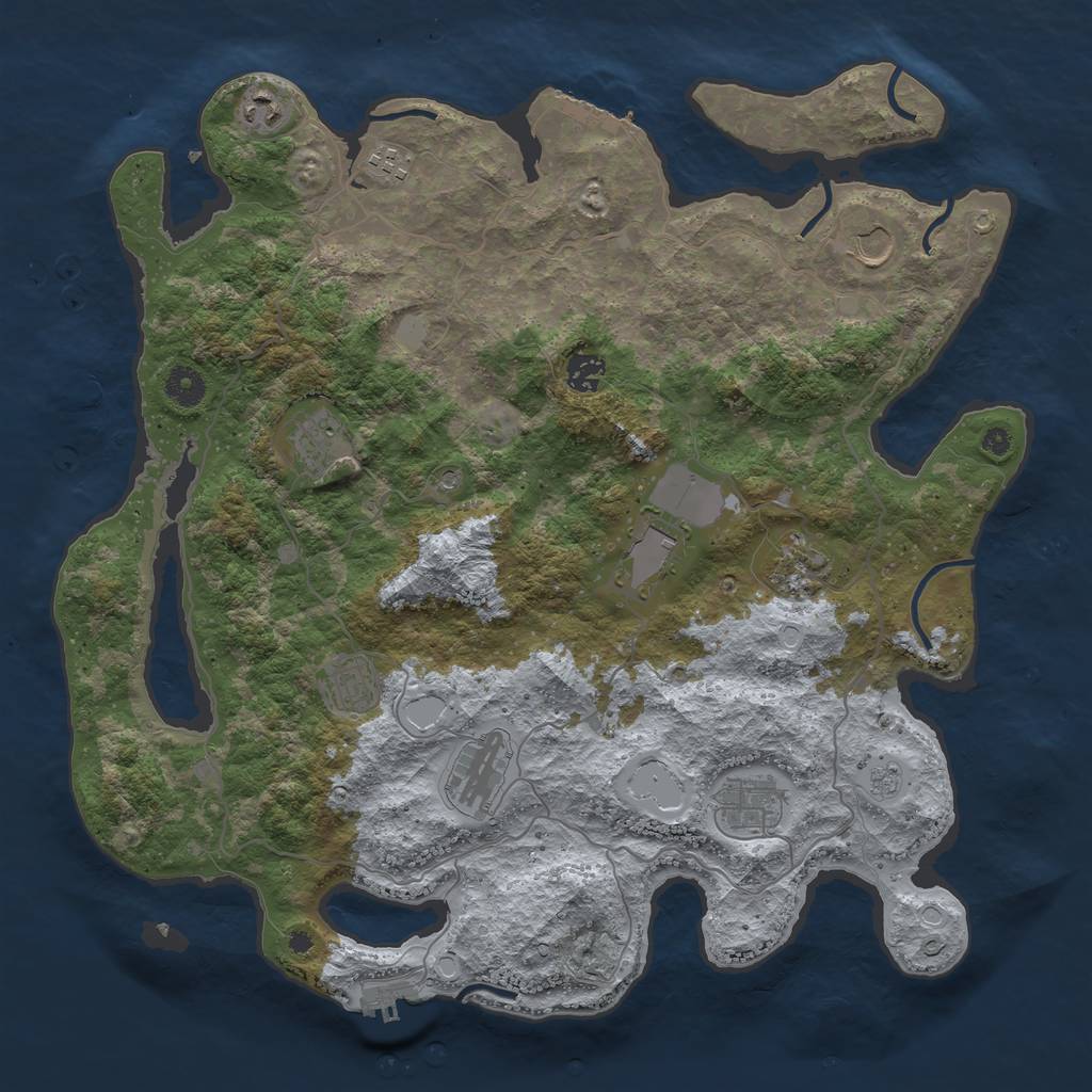 Rust Map: Procedural Map, Size: 4100, Seed: 1541286129, 19 Monuments