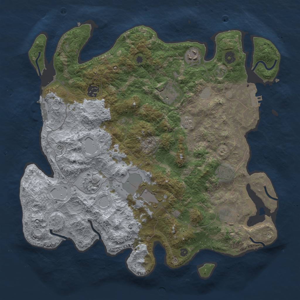 Rust Map: Procedural Map, Size: 3800, Seed: 1960700006, 17 Monuments
