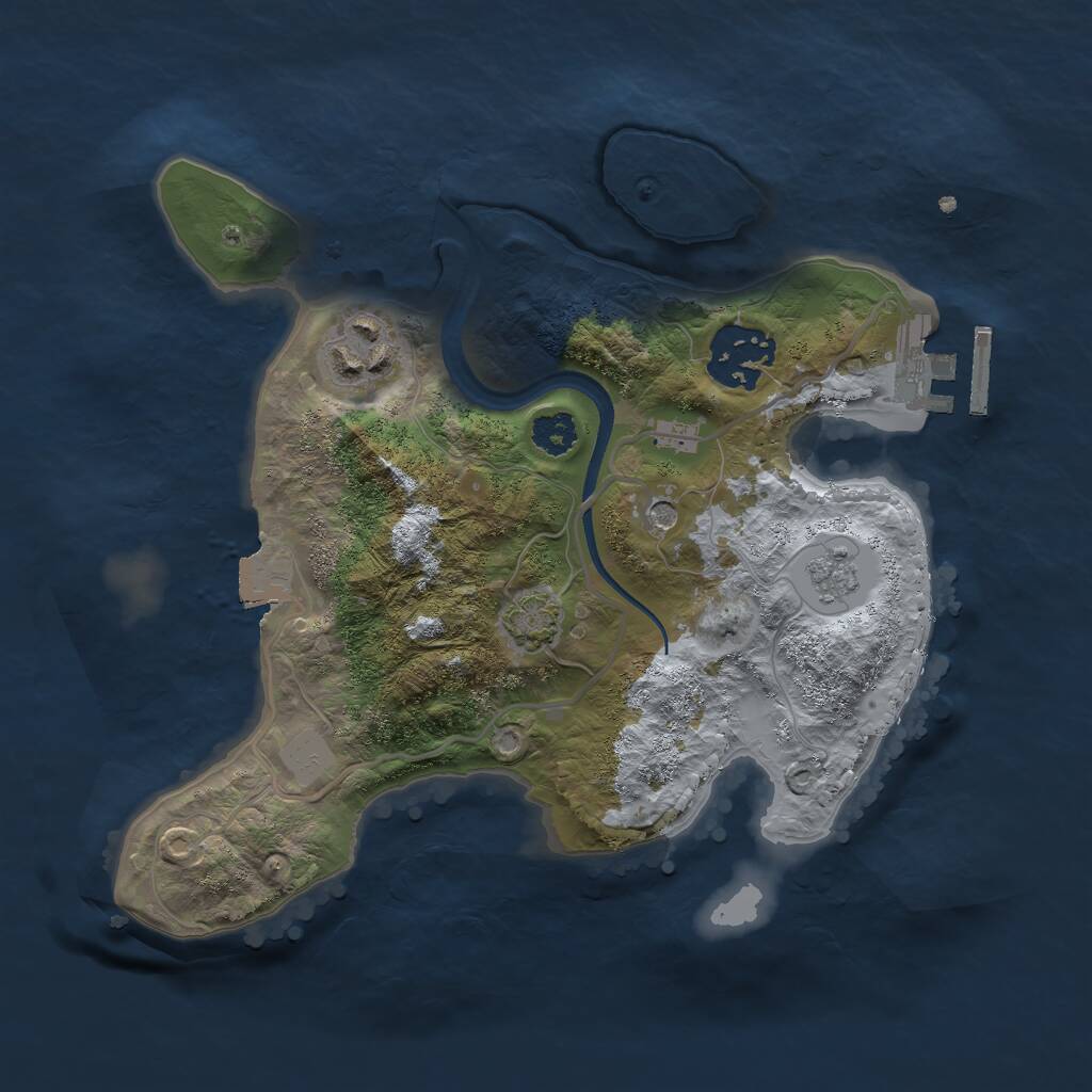 Rust Map: Procedural Map, Size: 2500, Seed: 351803, 7 Monuments