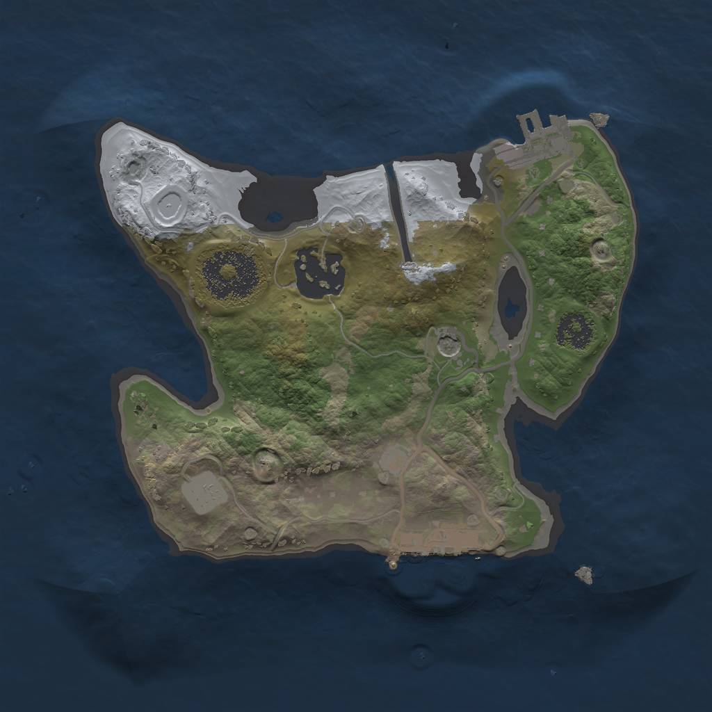 Rust Map: Procedural Map, Size: 2000, Seed: 5432, 9 Monuments