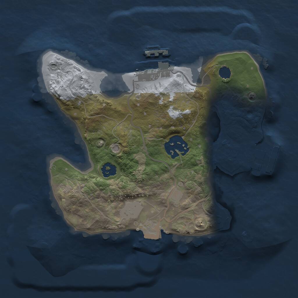 Rust Map: Procedural Map, Size: 2000, Seed: 5432, 4 Monuments