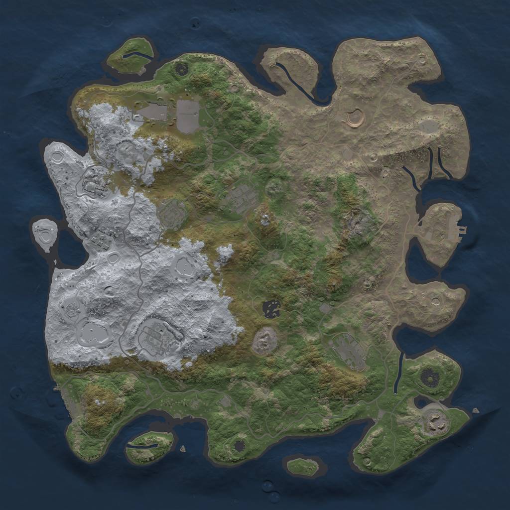 Rust Map: Procedural Map, Size: 4000, Seed: 1769259876, 17 Monuments