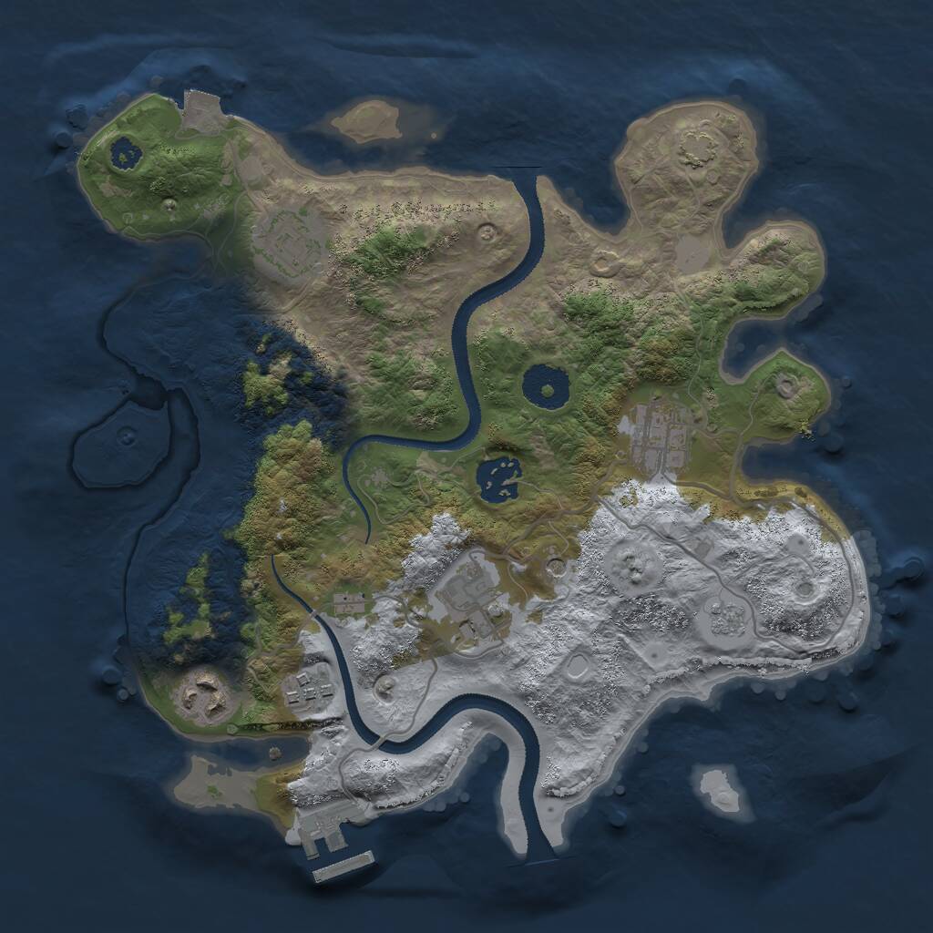 Rust Map: Procedural Map, Size: 3000, Seed: 84372, 11 Monuments