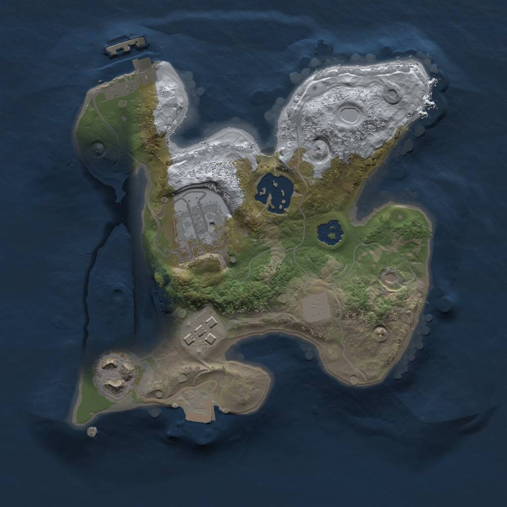 Rust Map: Procedural Map, Size: 2000, Seed: 937300930, 6 Monuments