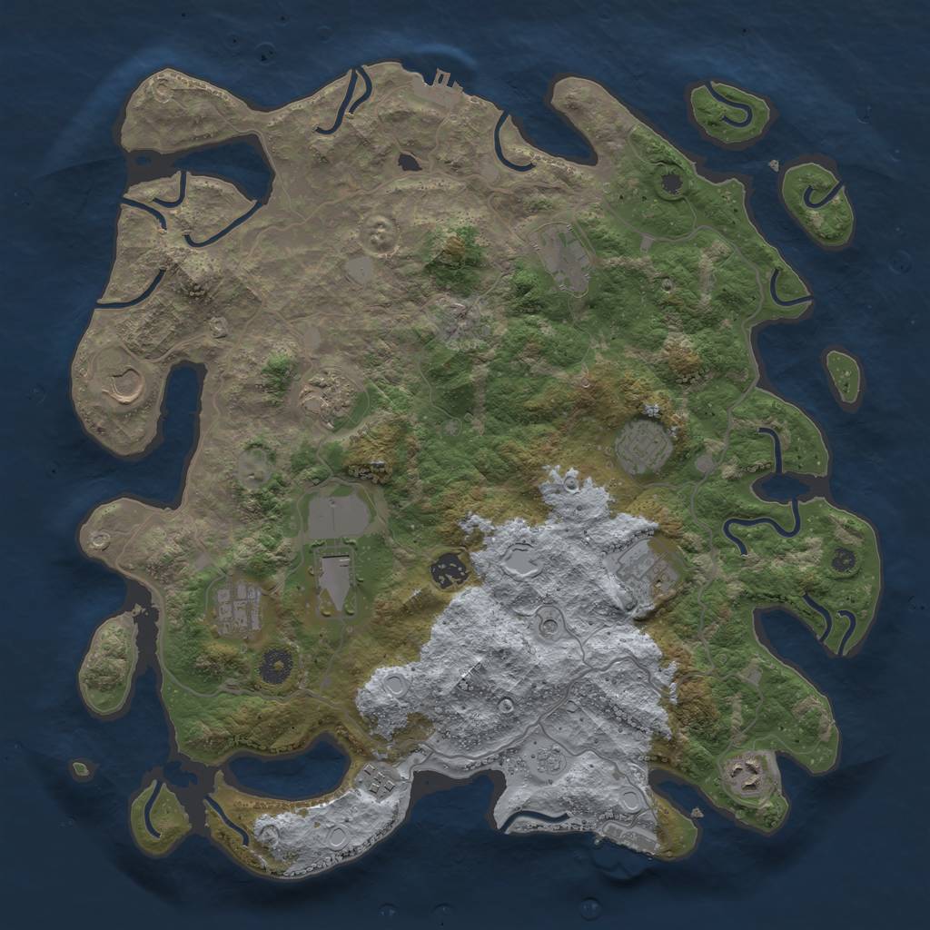 Rust Map: Procedural Map, Size: 4000, Seed: 451512286, 19 Monuments