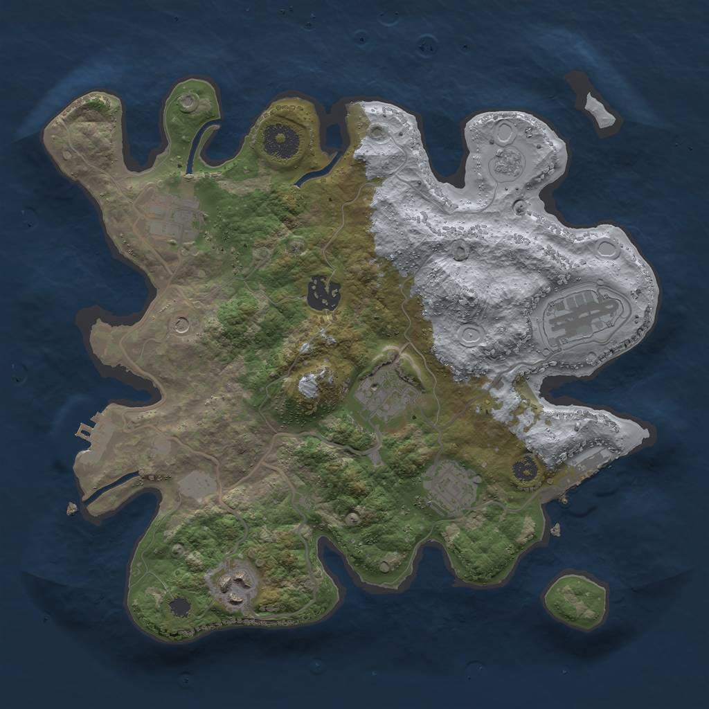 Rust Map: Procedural Map, Size: 3000, Seed: 4196275, 13 Monuments