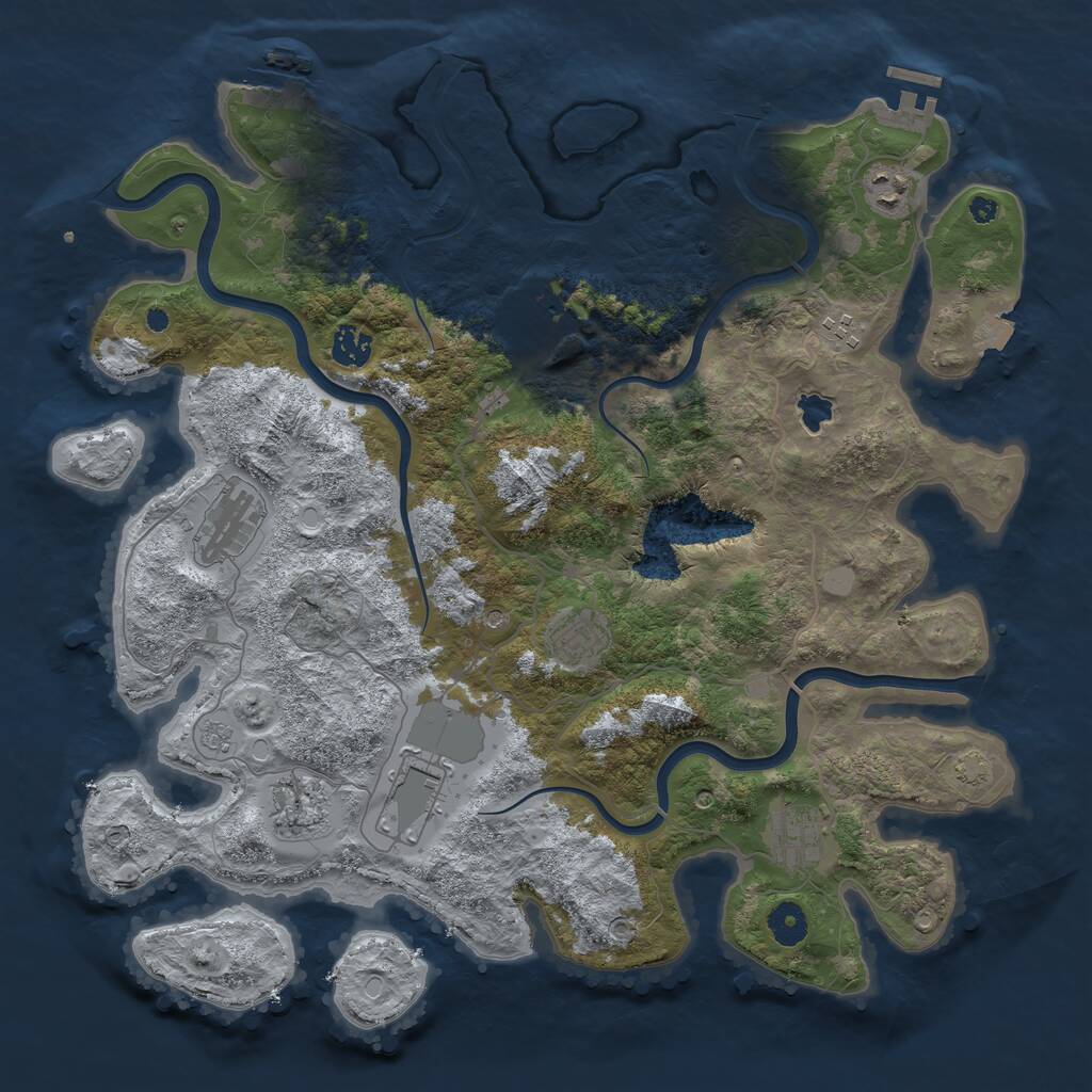 Rust Map: Procedural Map, Size: 4000, Seed: 439638041, 15 Monuments