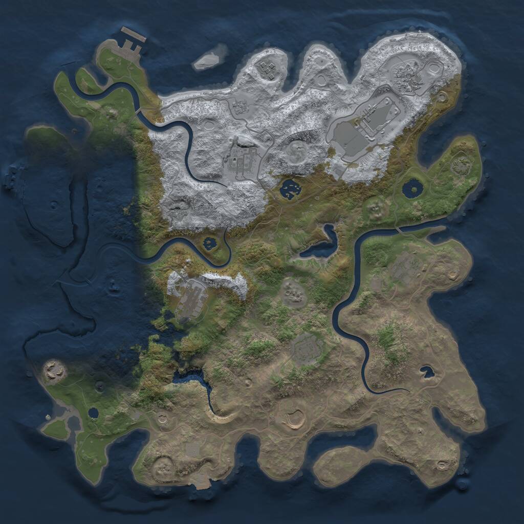 Rust Map: Procedural Map, Size: 4000, Seed: 6529, 16 Monuments