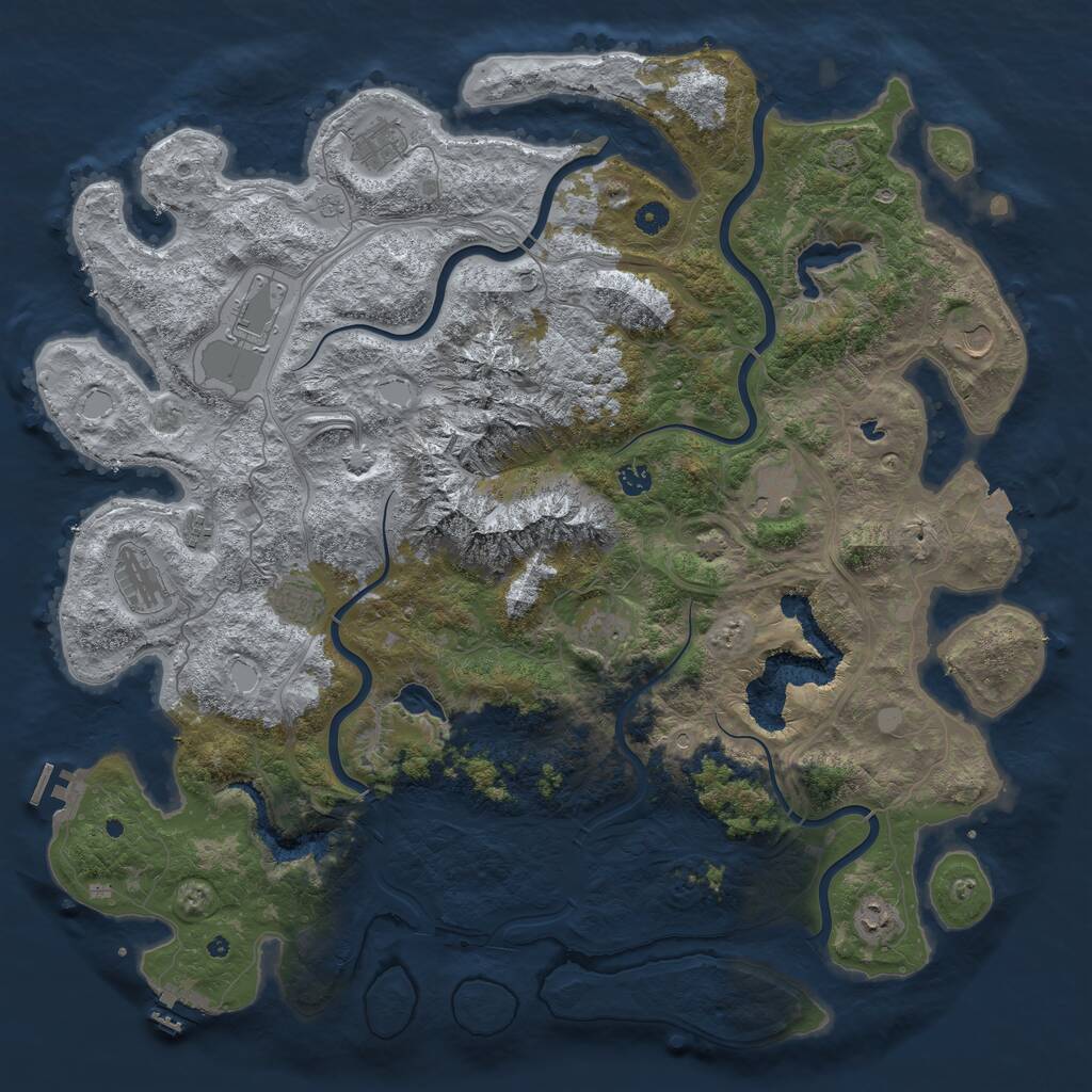 Rust Map: Procedural Map, Size: 5000, Seed: 504210, 16 Monuments